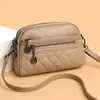 Bolsa Cuadrada Pequeña para Teléfono Móvil Transfronteriza Moda Múltiples Capas Gran Capacidad Bolso para Madres de Mediana Edad Bolso de Hombro Cruzado Simple Rombo
