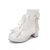 Botas cortas de caramelo con cordones, volantes y encaje, estilo Lolita 30-48, botas para padres e hijos, botas de comercio exterior