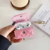 Funda de Cuero con Patrón de Diamantes Adecuada para Airpodspro Funda Protectora, Funda para Auriculares Bluetooth de Apple, Funda para Auriculares de 2ª/3ª Generación