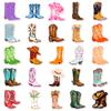 50 pegatinas de botas de cowboy color graffiti caricatura botas de montar zapatos impermeables decorativas para diario papelería pegatinas al por mayor