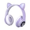 Diadema de orejas de gato STN-28 transfronteriza, audífonos inalámbricos Bluetooth para bajos, diadema colorida de orejas de gato, voz en vivo