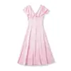 Ins estilo europeu e americano 2026 nova moda temperamento feminino roupas atacado deslocamento decote V comprimento médio vestido para chá