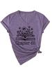 Amazon Ebay Site Independente Elegante Confortável Feminino Gola V Manga Curta Capítulo 65 Floral Livro Camiseta Camada Base Comércio Exterior