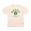 Colección de Camisetas de Manga Corta RHUDE Versión Alta Transfronteriza Vintage Americano Marlboro Streetwear Casual Holgadas para Pareja Cuello Redondo