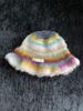 Sombrero de Pescador Tejido a Mano Retro Coreano de Nicho Moda Femenina Colorido Cálido para la Cara Mostrarable Sombrero de Cubeta Pequeño Guantes para Hombre
