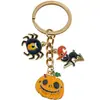 Llavero Serie de Halloween Personalizado Estilo Europeo y Americano Calavera Telaraña Castillo Murciélago Colgante para Llavero de Mochila y Coche