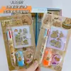 Conjunto de Caderno e Caneta 6 Cores Labubu Capibara Kuromi para Alunos do Ensino Fundamental e Cadernos e Blocos de Notas Infantis