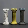 Fornecedor de Fabricante Suportes de Vela Coluna Romana Estilo Europeu Cerâmica, Decorações de Atmosfera para Hotel Villa, Suportes de Vela, Decorações de Coluna Romana