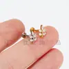 Brincos de Liga de Titânio, Brincos Perfurados de Folha, Unhas de Lábio, Unhas de Língua, Unhas da Orelha (Cochlear) com Zircônia Marquise Transfronteiriça Europeia e Americana, Atacado de Joias