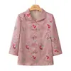 El Elegante Atuendo de Primavera de la Abuela: Chaqueta de solapa delgada para mujeres de 60 años, Ropa tradicional china para mujeres de mediana edad y mayores, Top de botones para mamá