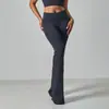 Pantalones Largos de Fitness para Mujer, Costillados en la Cintura, Control de Abdomen, Levantamiento de Glúteos, Cintura Alta, Sin Costuras, Transfronterizos, Pantalones Deportivos Acampanados para Uso al Aire Libre