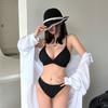 Corea del Sur Estilo Ins Deseo Puro Estilo Chanel Pequeño Sexy Diosa Pecho Grande V Profundo Spice Girls Traje de Baño Bikini Mujer Bikini
