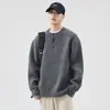 Ropa para Hombre Maple House / Suéter de Punto con Cuello Redondo y Botones Otoño e Invierno Nuevo Suéter Cardigan de Color Sólido Retro Japonés para Hombre