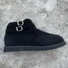 Hebilla de Cinturón de Suela Botas Eva Punta Redonda Otoño e Invierno Decoración de Exportación para Mujer Transfronterizo Suela Gruesa Nueva Moda Talla Grande