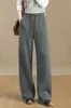 Pantalones casuales simples y elegantes para mujer, nuevo modelo otoño e invierno 2026, cintura elástica, pantalones rectos de tiro alto, pantalones largos adelgazantes y elegantes