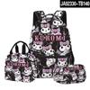 3D Nuevo Producto Impreso Sanrio kuromi kuromi Estudiante Mochila Escolar Bolso para el Almuerzo Estuche para Lápices Set de Tres Piezas