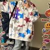 Cardigan com capuz transfronteiriço, suéter de manga comprida feminino 2022, outono, nova moda coreana, solta, fina, estrela de cinco pontas, impressão