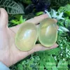 Pedra Crua de Cristal Natural Polida e Peça de Cabo de Ametista Brilhante Pedra Oval para Descompressão da Palma da Mão Pedra de Energia para Mão Pedra de Massagem para Yoga