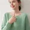Baicai Rong Nuevo Estilo Perezoso Sin Costuras Cachemir Suéter de Punto Holgado para Mujer Top de un Hombro Versátil