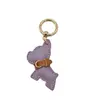 Colgante Llavero de Coche Bulldog Francés, Llavero de Coche Cachorro de Cuero Hecho a Mano de Alta Calidad, Regalo Creativo, Accesorio de Gama Alta