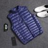Casaco de Algodão Masculino para Exportação Casaco Leve de Algodão Pena Masculino Inverno Slim com Capuz Gola Alta Cor Pura Quente Colete Jaqueta para Homens