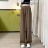 Pantalones de traje primavera y otoño cintura alta caída pierna ancha pantalones talla grande 200 kg nuevo verano finos casuales pierna recta estrecha pantalones
