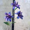 Lirio Pequeño Impreso en 3D en Azul y Morado para Accesorios de Fotografía de Bodas, Decoración del Hogar, Escaparates y Flores Artificiales Rojas