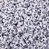 Acrílico Colorido Números de Expressão Letras Inglesas Contas Miçangas Planas Quadradas Contas Soltas Acessórios para Joias DIY Feitos à Mão