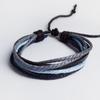 Pulseira simples original tecida à mão pulseira de couro com contas tecidas à mão pulseira de couro da moda com enrolamento multicamadas