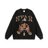 Camiseta de Manga Curta Estampada Retro Hip Hop Transfronteiriço Marca Americana High Street Moda Casual Solta Camiseta de Manga Curta para Casal Masculina e Feminina