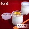 Vendas Diretas da Fábrica 200ml Frasco de Vidro com Cobertura de Plástico Robusta Frasco de Pano 200 Boca Larga Selo de Frasco de Pudim