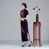 Shenzhen Banquete de Casamento Veludo Dourado Cheongsam Vestido Feliz Sogra Sogra Vestido de Marca Tamanho Plus Mulher Dinastia Han Estilo Quente