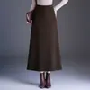 Saia midi de cintura alta e corte evasê para mulheres, nova coleção outono/inverno 2026, caimento justo, que valoriza a silhueta, cobre o quadril, saia casual em linha A