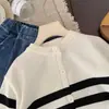 Liquidación, sin devoluciones ni cambios, 18 yuanesSuéter cárdigan para niños MaiBao, a rayas, unisex, camisa de algodón puro