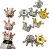 Aleación Estéreo Micro-Pavimentado Circonita Corona Joyería Accesorios DIY Cadena de Teléfono Móvil con Cuentas Llavero Wenwan Accesorios de Maíz