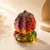 Enfeite de Noz de Vidro Colorido com Base Giratória de Cristal, Decoração de Noz, Item de Lazer Portátil, Decoração de Casa