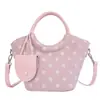 Bolso de lunares para mujer 2026 nuevo otoño/invierno casual alta gama gamuza felpa marrón Maillard bolso de mano bolso de hombro bolso cubo