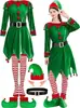 Disfraz de Navidad para Niñas, Vestido de Princesa Elfa Verde, Atuendo de Performance, Cosplay de Bebé Elfo Navideño