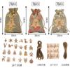 Bolsa colgante con calendario de ciervos bronceados de 3 colores, traje navideño de lino, cuenta regresiva de 24 etiquetas de madera digitales, bolsa para empaquetar dulces