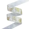 Fita de 25mm com Dourado Laser Dupla Face, Materiais para Laço de Borboleta DIY