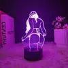 Luz de Noche LED 3D Creativa para Niñas Yoga Sexy, Adornos de Escritorio Luminosos, Lámpara de Mesa LED, Regalo de Atmósfera para Dormitorio y Mesita de Noche