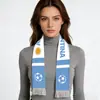 Bufandas de poliéster hechas en fábrica para apoyo en eventos, se pueden diseñar a medida para aficionados de clubes, pedido mínimo de 50 juegos.