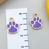 Collar con Colgante de Huella de Pata de Perro de Colores Brillantes DIY, Llavero, Encanto, Accesorios de Joyería de Aleación de Esmalte con Forma de Pata de Oso, Pata de Gato