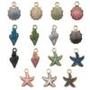 Desenhos animados concha concha estrela do mar terno diy liga gota óleo jóias acessórios cross border chaveiro pulseira pingente