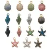Conjunto de Concha de Caracol e Estrela-do-Mar Desenho Animado Acessórios de Joias de Liga Esmaltada DIY Chaveiro Transfronteiriço Pingente de Pulseira