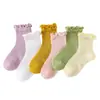 Calcetines para Niños 2026, Estilo Delgado Primavera y Otoño, Transpirables, Lindos, Elásticos, Sin Apretar, Algodón Seda Anti-Enganche con Bordes Fruncidos
