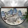 Felpudo Redondo Medio Mandala Bohemio de Cristal y Terciopelo Resistente a la Suciedad y Fácil de Cuidar Felpudo Decorativo