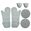 Guantes Aislantes de Silicona, Protectores de Dedos para Horno, Guantes Resistentes al Calor para Horno de Microondas, Clips de Mano, Agarraderas, Juego de 6 Piezas, Transfronterizo