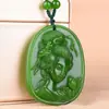Atacado de fábrica pingente de dama imitação de jade Hetian material da Mongólia Exterior verde espinafre fada lótus colar de jade masculino e feminino