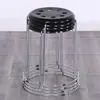 Taburete redondo, taburete de acero inoxidable, juego apilable de taburetes, silla de hierro forjado, banco engrosado, taburete para mesa de comedor del hogar, taburete de plástico engrosado